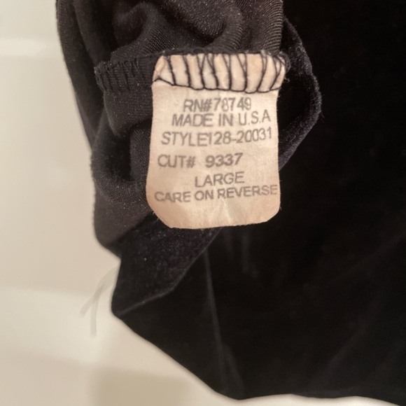 Vintage Hot Kiss Women's Black Velvet Vest turtleneck sleeveless top size Large - Picture 8 of 8